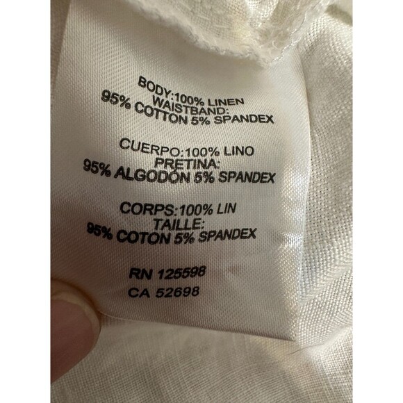 Ellen Tracy Womans Pull On 100% Linen Trousers Size XL Beachy Vacay Travel Boho - Picture 5 of 13